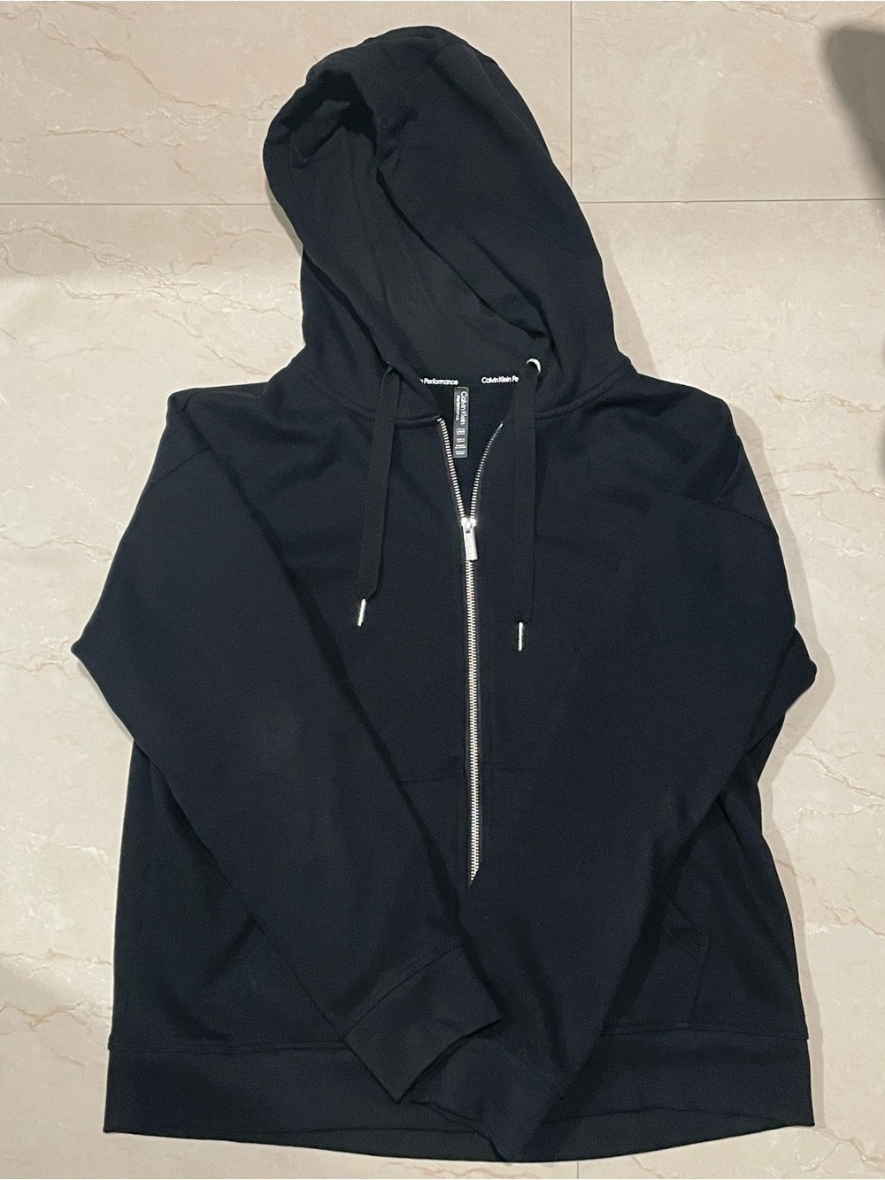Calvin Klein Black Zip-Up Hoodie Sweater